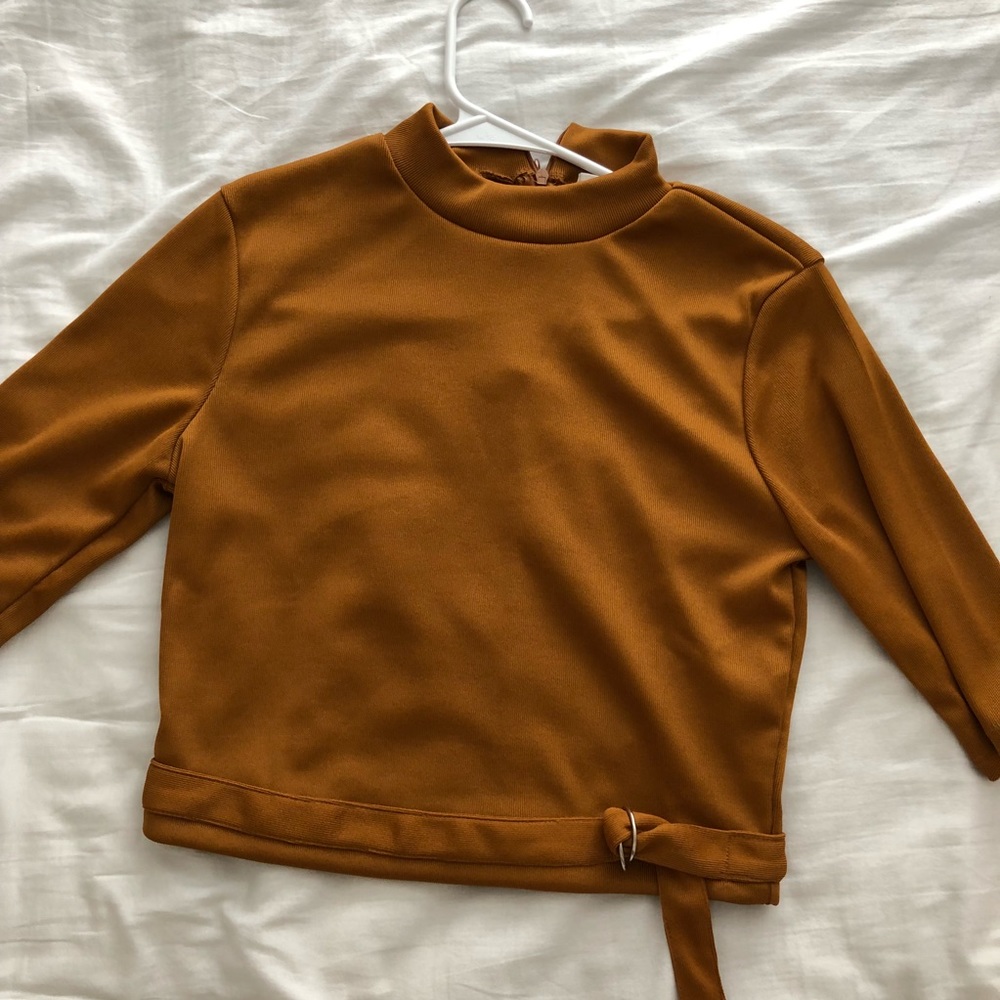 Forever 21 Cropped Mock Neck Top